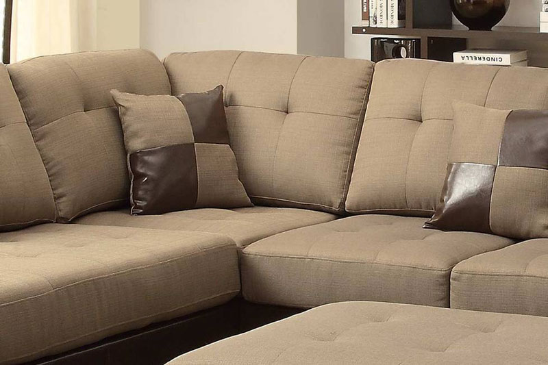 Sofa vải thô kết hợp da công nghiệp tốt 2