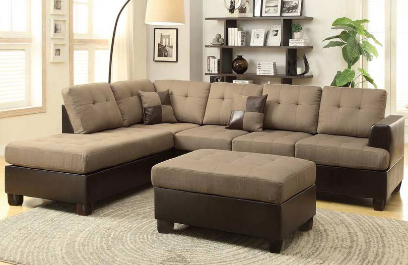 Sofa vải thô kết hợp da tốt