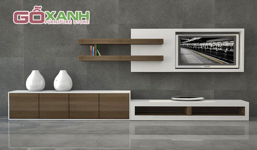 Thiết kế kệ tivi đẹp cho căn hộ ấm cúng 2