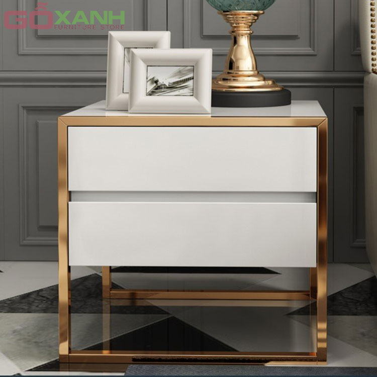 Tủ Nhỏ Trang Trí Khung Inox Mạ Vàng - Goxanh.vn 1