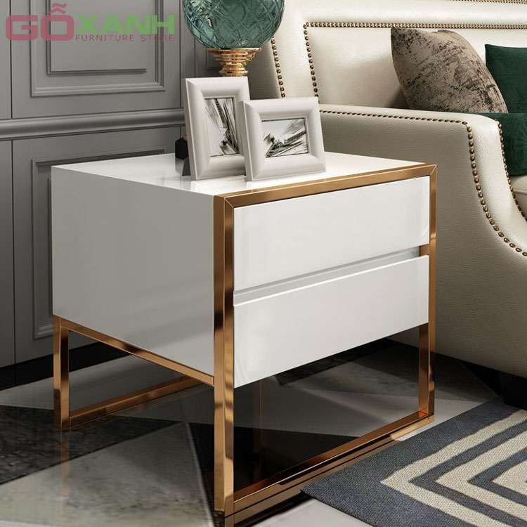 Tủ Nhỏ Trang Trí Khung Inox Mạ Vàng - Goxanh.vn 2