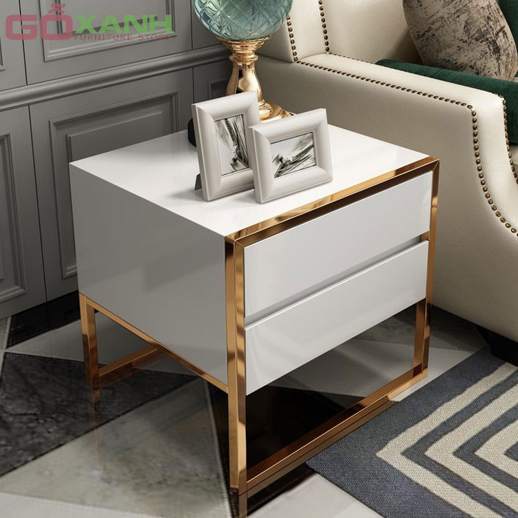 Tủ Nhỏ Trang Trí Khung Inox Mạ Vàng - Goxanh.vn 3