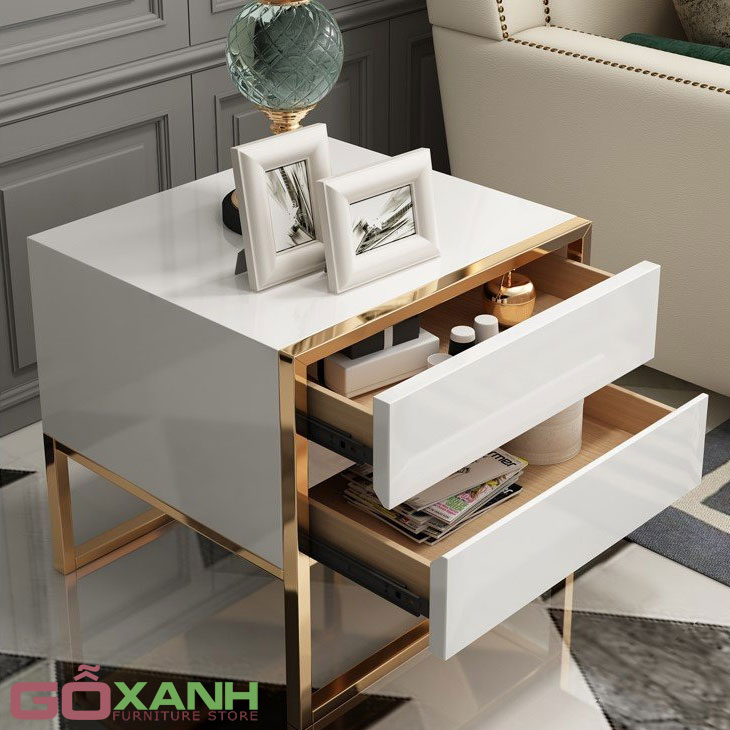 Tủ Nhỏ Trang Trí Khung Inox Mạ Vàng - Goxanh.vn 4