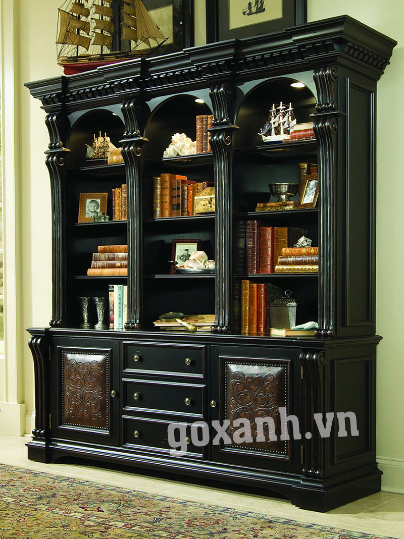 tu-sach-phong-cach-co-dien-2 Tủ sách phong cách cổ điển, tủ sách 3 ngăn sang trọng 2