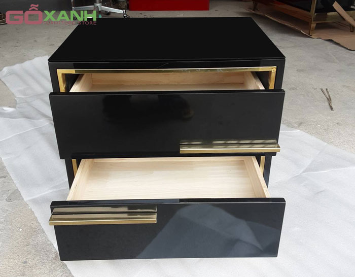 Tủ Trang Trí Nhỏ Gọn Khung Inox Mạ PVD - Nội Thất Gỗ Xanh 3