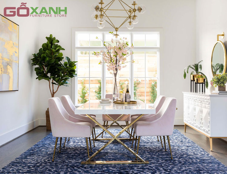 Xưởng Xản Xuất Bàn Ghế Ăn Inox Mạ Vàng - Nội Thất Gỗ Xanh